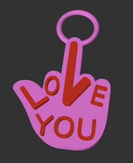 middle finger love v-day valentines joke gag gift 3d print model - Mito3D