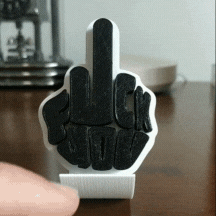 Mitte Finger niedrig poly Scheiße Balance drucken Ort unterstützt Kunst 3d print model - Mito3D