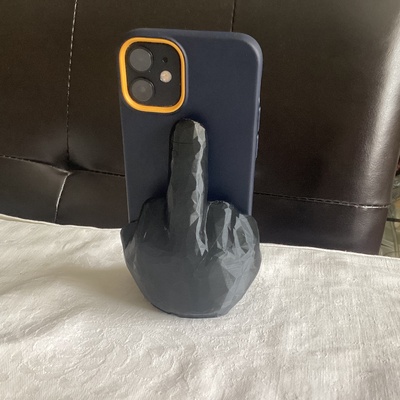 mitte finger telefon stand halter unterstützung iphone android vogel desktop anzeige neuheit einfach to drucken 3d print model - Mito3D