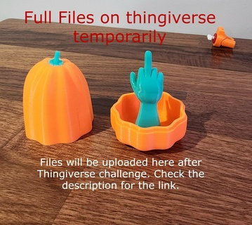 middle finger pumpkin halloween toy fidget seasonal funny prank gag gift 3d print model - Mito3D