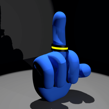 middle finger ring art bird dedo hand mano palabrota peineta sculptures 3d print model - Mito3D