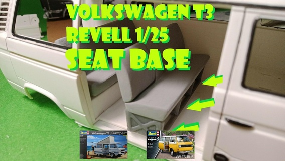 middle seat base vw t3 revell 1 25 volkswagen vw vanagon revell modelkit 1 25 t3 transkit type 2 transporter interior kombi  3d print model - Mito3D