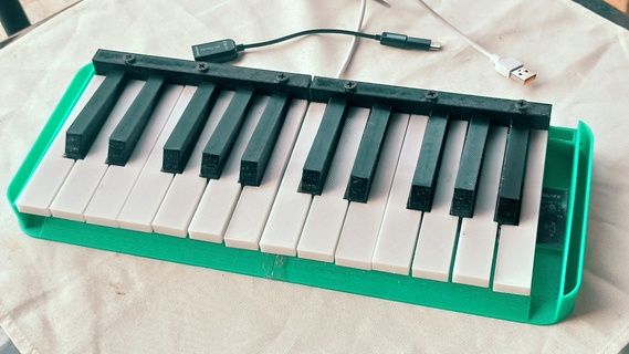 midi controller arduino&pcb piano music production keyboard keys electronic instructables 3d print model - Mito3D