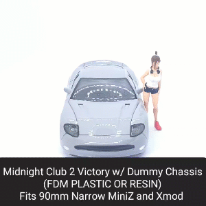minuit club 2 victoire corps coquille mannequin châssis xmod miniz voiture roues modèle mr03 LED 1 28 résine fdm Plastique peint rc 3d print model - Mito3D