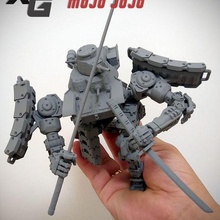 puissant mojo hojo impression prêt 100mm 3d modèle art 3dprint stl résine loisir sculpter figures mech robot 3d print model - Mito3D