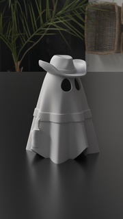 mignon fant cowboy Halloween fantasma coration maison arte deco arredamento divertente 3d print model - Mito3D