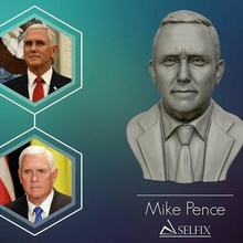 mike pence 3d print model mikepence sculpture bust statue portrait male head figurine human politition art sculptures 3d print model - Mito3D