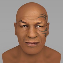 mike tyson bust ready full color 3d printing gadget statue miniature sculpture famous celebrity ufc fighter boxer boxing floyd mayweather 3d print model - Mito3D