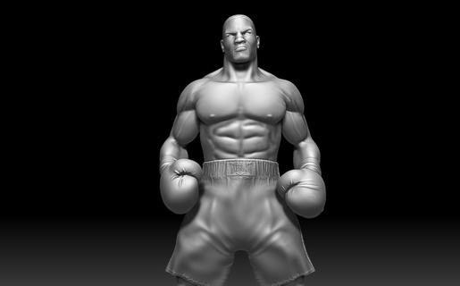 Mike Tyson estatueta caixa boxe lutador ferro esporte brigando estátua colecionáveis jogos brinquedos 3d print model - Mito3D