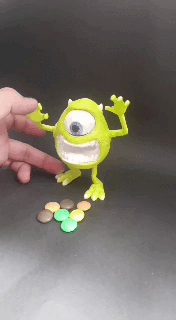 Miguel wazowski caramelo dispenser monstruo C ª chibi Universidad pequeña juego juguete minúsculo wasawski pixar 3d print model - Mito3D