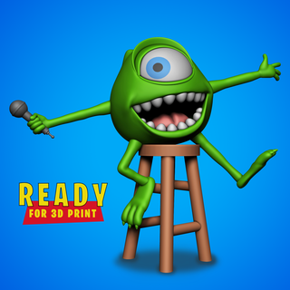 mike wazowski monster corporation cute eye tooth character fantasy creature mouth teeth mikewazowski corporationmonsters 3d print model - Mito3D