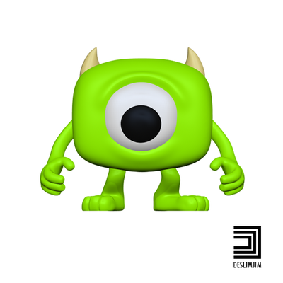 mike wazowski monster funko pop toyart spiel monstro pixar spielzeug rollenspiel brettspiel snk lowpoly wunder zuhause haus schlüsselbund flexy flexi geek 3d print model - Mito3D