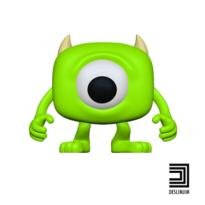 mike wazowski mostro funko pop toyart gioco monstro pixar giocattolo rpg tavolo snk lowpoly meraviglia casa portachiavi flessibile geek 3d print model - Mito3D