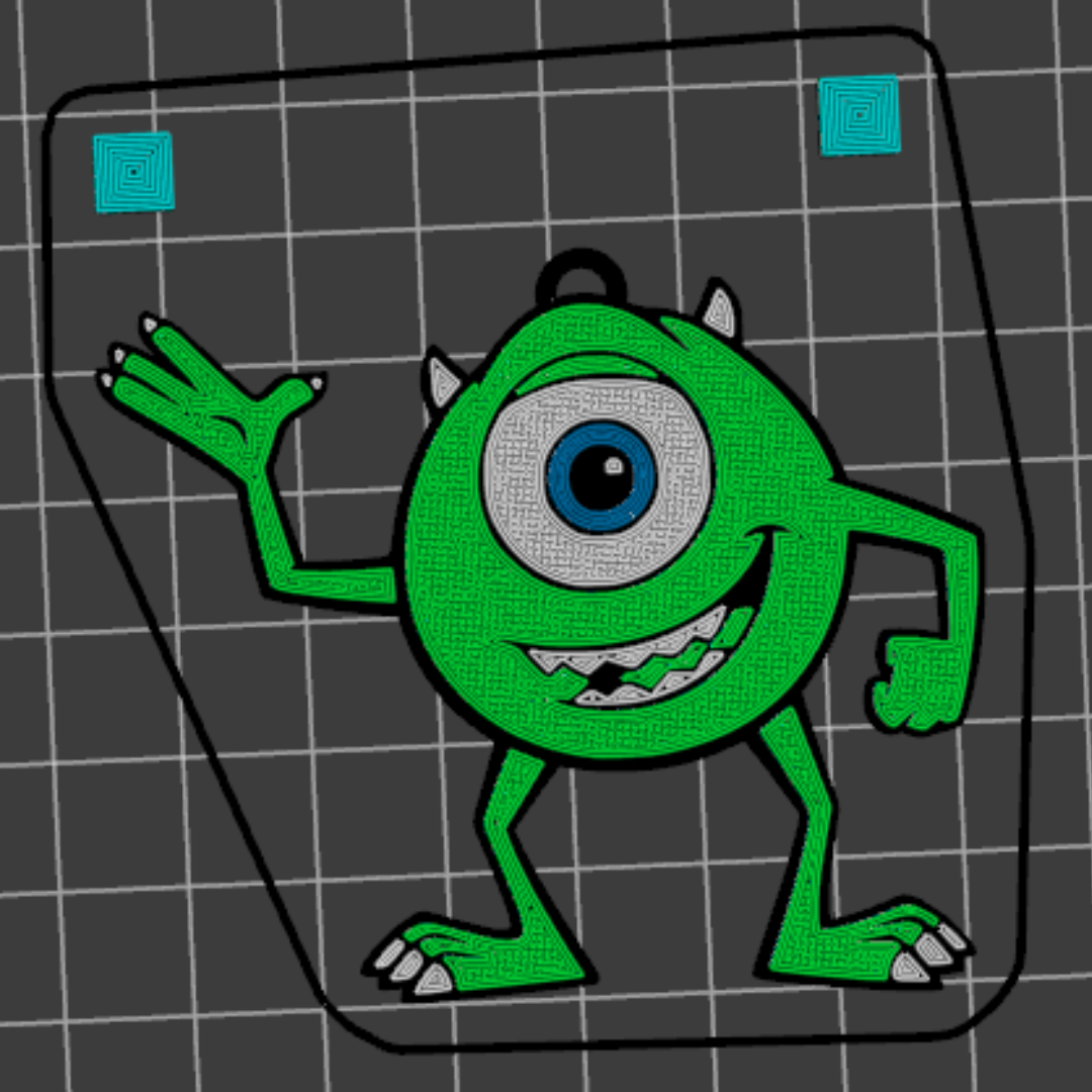 miguel wazowski monstruos llavero chaveiro sa joyería joya 3D print model - Mito3D