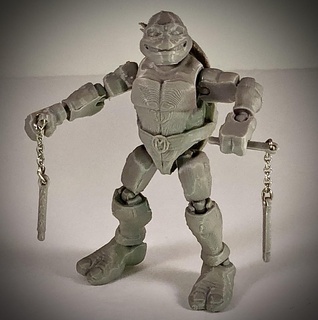 mikey turtle action figure tmnt teenage mutant ninja turtles michelangelo donatello raphael leonardo shredder foot soldier toy doll 3d print model - Mito3D