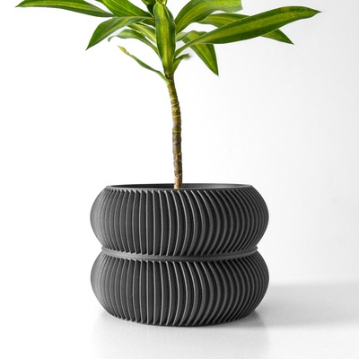 miko planter pot drainage tray & stand modern unique home decor plants succulents stl file indoor flower succulent holder 3d print model - Mito3D
