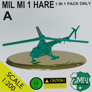 eintausend mi 1 Hubschrauber v1 Spiel mi1 Drehflügler Harz 200 sla 3d print model - Mito3D