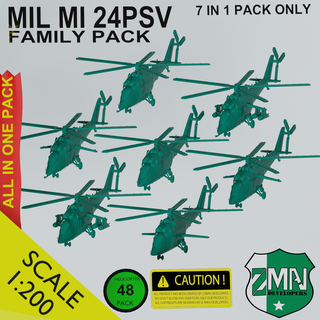 mil mi 24psv family pack helicopters 24 helicopter rotorcraft resin sla russian 1 200 3d print model - Mito3D