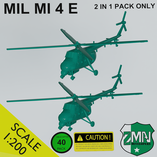 eintausend mi 4 2 1 Hubschrauber mil4 Drehflügler Harz sla 200 3d print model - Mito3D