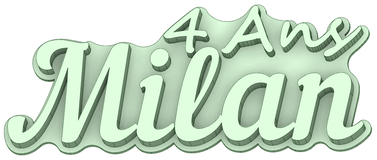 milan 4 ans personalized cookie cutter milan ans customized cookie cutter  3d print model - Mito3D