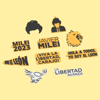 milei key rings 2023 x10 keychain policy candidate argentina election libertadavanza president 3d print model - Mito3D