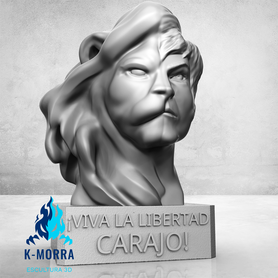 milei leon busto javier wig libertarian freedom libertarians bust policy 3D print model - Mito3D