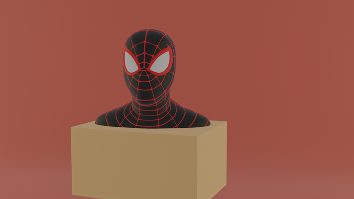 mil moral büst örümcek adam spider man ahlaki heykelcik ağ ağı kırmızı siyah takım elbise kostüm oyunu hakiki blender 3d print model - Mito3D