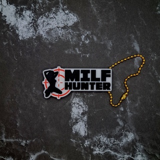 milf hunter keychain recessed - jcreatenz charm car accessory accessories jdm key ring chain keyring commercial license available milfhunter 3d print model - Mito3D