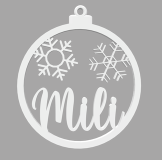 mili bola Natal Ornament Zuhause Haus Dekoration Weihnachten Baum Party Geschenk 3d print model - Mito3D