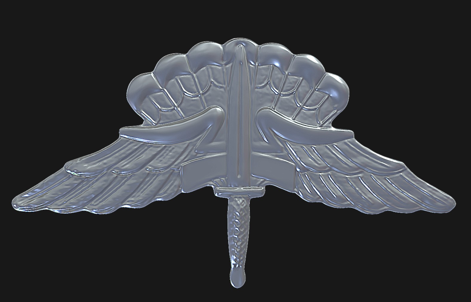 askeri serbest düşüş paraşütçü rozet 75thranger asker Ordu Amerika Birleşik Devletleri Amerikan ordusu Asker ödül paraşüt air force freefall badge 3D print model - Mito3D