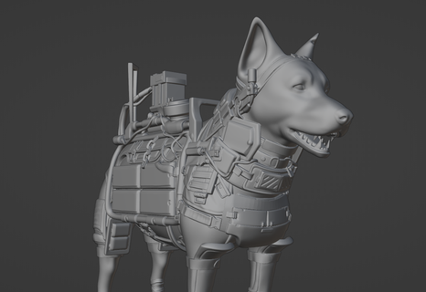 militaire chien 3d print model - Mito3D