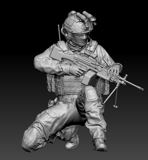 military m249 military soldier war diver boat zodia op  3d print model - Mito3D