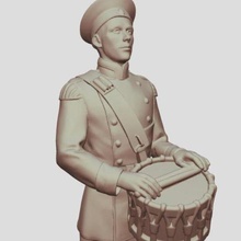 militares músico baterista arte arquitetura layout escultura estatueta vida guardas Pavlovsky regimento soldado trompetista pn 3d print model - Mito3D