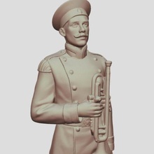 militares músico trompetista arte arquitetura layout escultura estatueta vida guardas Pavlovsky regimento soldado pn 3d print model - Mito3D