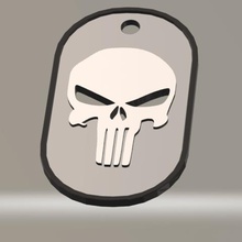 military plate punish jewelry logo necklace punisher tag doorway keys 3d print model - Mito3D