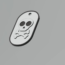 militar del cráneo de la plata joyería etiqueta el collar puerta entrada claves 3d print model - Mito3D