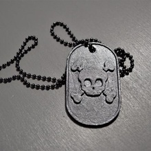 military skullbones plate jewelry necklace tag doorway keys 3d print model - Mito3D