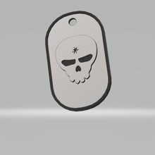 militar skullhole de la placa joyería el collar etiqueta puerta entrada claves 3d print model - Mito3D