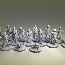 askeri zombiler Sanat 28mm yürüme ölü masaüstü günler 3d print model - Mito3D