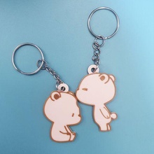 milk & mocha bear couple keyrings option 3 key ring rings chain love bears teddy kawaii heart and 3d print model - Mito3D