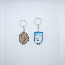 milk cookie keychain couple 3d print model - Mito3D