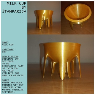 milk cup home design house interior cups vase vases key holder keys small 3d print model - Mito3D