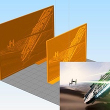 milênio falcão litofano 260mm 200mm arte lito Estrela guerras cenário han só 3d print model - Mito3D