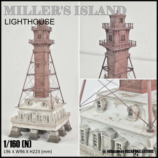 miller's island lighthouse - n 1 160 scale model landmark 3d print model - Mito3D