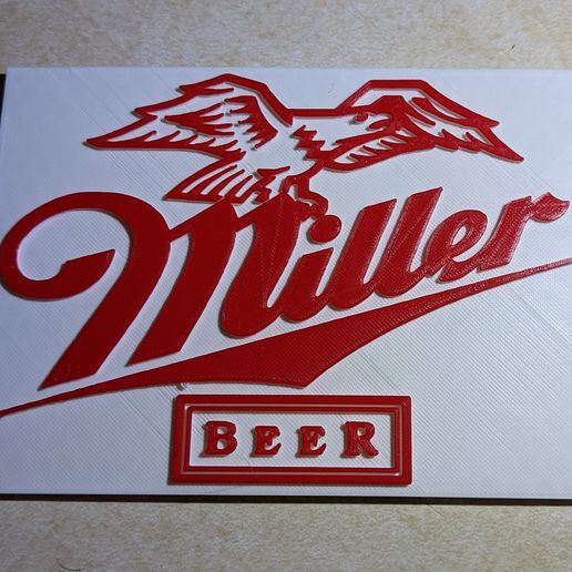 Miller bira işaret Sanat bar 3D print model - Mito3D