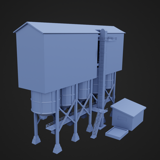 milling plant building miller factory structure storage farm wheat 3d print model - Mito3D