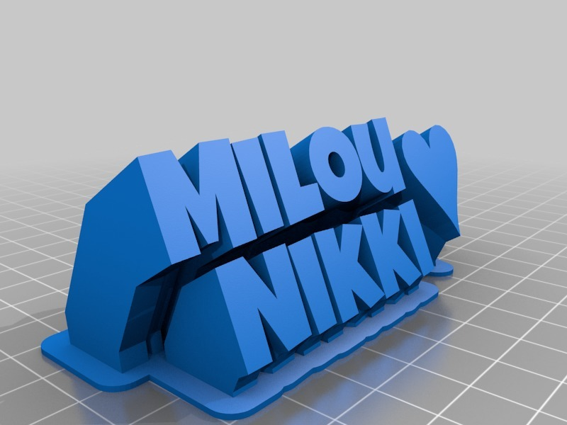 sevgili amp nikki özelleştirilmiş ofis ev iş sıra 3D print model - Mito3D