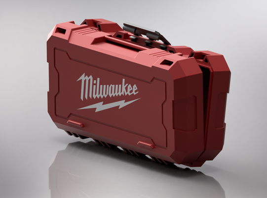 milwaukee bit case fully 3d printed tools hex box holder stl mount 3d print model - Mito3D