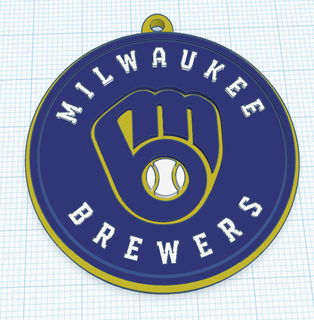 Milwaukee brasseurs porte clés mlb base ball américain équipe logo éliminatoires 3d print model - Mito3D