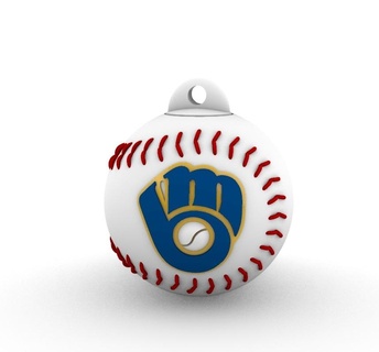 milwaukee brewers keychain container lid mlb miwaukee key ring 3d print model - Mito3D